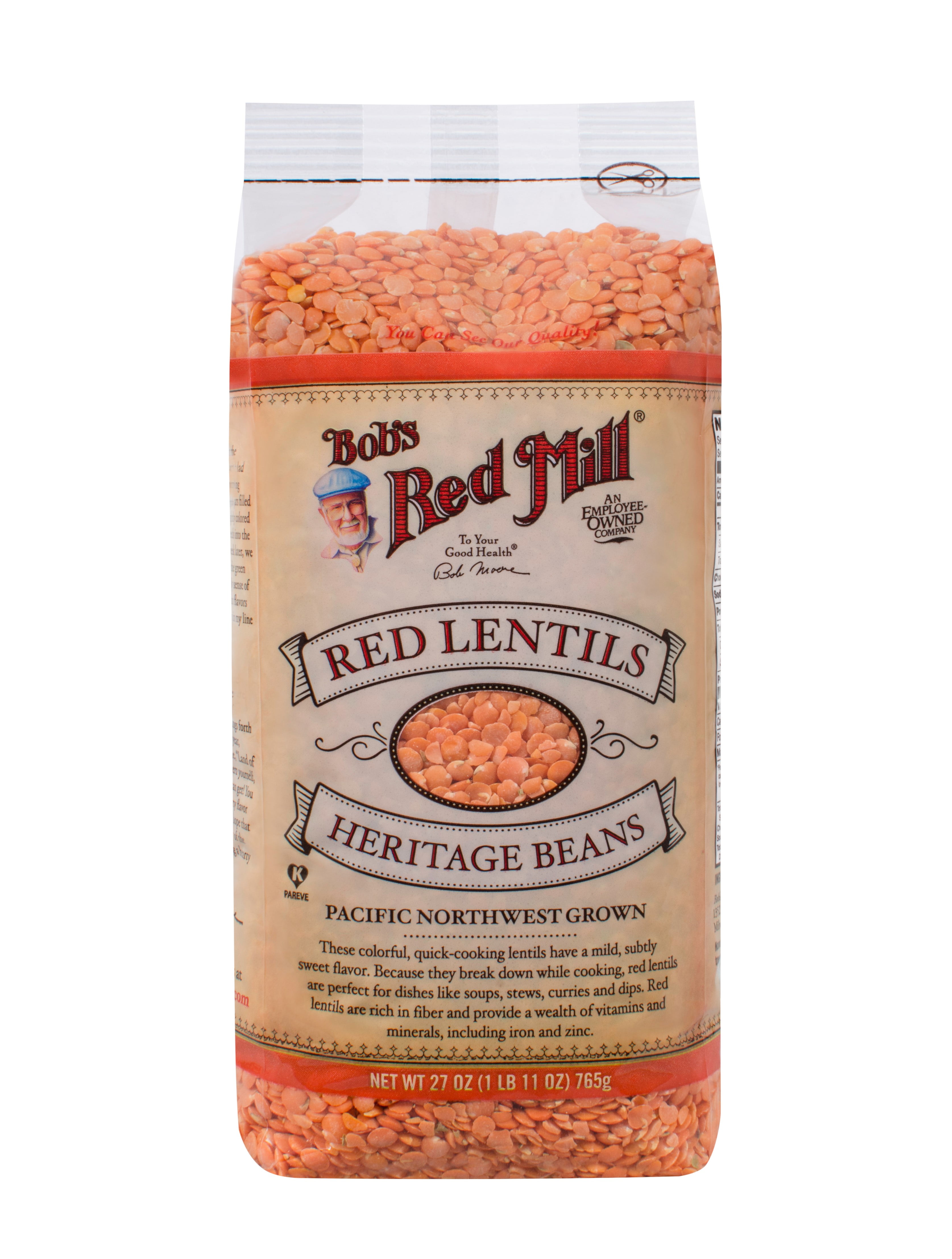 Bobs Red Mill Red Lentils Beans, 27 Oz by Bob'S Red Mill