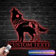 thumbnail image 2 of Handmadetneonsign Custom Howling Wolf Metal Wall Art LED Light - Personalized Moon Tree Wolf Metal, 2 of 5