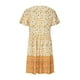 thumbnail image 4 of Puntoco Vestido Casual De Verano De Manga Corta Para Mujer, Cuello En V, Estampado De Flores, Cintura Alta, Playa, Lindo Mini Vestido De Flores Con Columpio, Amarillo M, 4 of 6