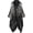 Grey, variant on Women's Winter Vintage Hooded Shawl Wrap Open Front Poncho Cape Pashmina Jacquard Blanket Oversized Cardigan Coat