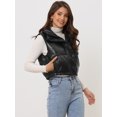 thumbnail image 3 of Chaqueta sin Mangas Acolchada Chaqueta Recortada Ligera con Cremallera para Mujer Negro M, 3 of 5