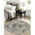 thumbnail image 4 of Unique Loom Chateau Collection Area Rug - Hoover (3' 1" Round Dark Blue/Beige), 4 of 6