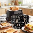 thumbnail image 3 of Black Coffee Toaster Cover 2 Slice, Modern Rustic Coffee Cup Beans Dustproof Bakeware Oven Protector with Top Hook, Waterproof Small Kitchen Appliance Toasters Dust Cover, 12"x7.5"x8", 3 of 6