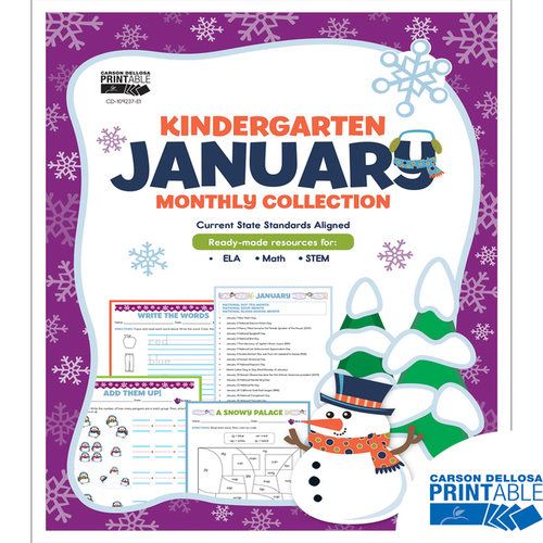 January Monthly Printable Collection Grade K - Walmart.com