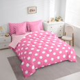 thumbnail image 3 of Homewish Teens Female Men Polka Dots Twin Bedding Sets 7-Piece,Pink White Bedding Comforter Set Microfiber,Minimalist Vintage Geometric Circle Breathable Sheet Sets,Super Cozy Room Decor, 3 of 8