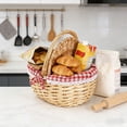 thumbnail image 4 of Woven Wicker Basket with Removable Linen Lining | Hand Woven Storage Basket with Handle | Versatile Picnic Basket for Food, Bread, and Fruit | Home Kitchen and Party Organizer for Decor and Supplies, 4 of 9