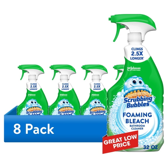 (8 pack) Scrubbing Bubbles Foaming Bleach Bathroom Cleaner, Trigger Bottle, Fresh Scent, 32 oz, 1 Count