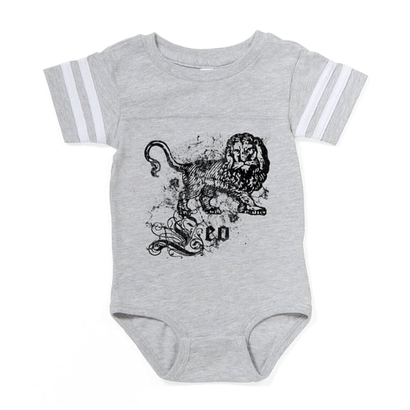 CafePress - Zodiac Distressed Leo_Wh - Cute Infant Baby Football Bodysuit
