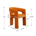 thumbnail image 4 of Guyou Modern Velvet Upholstered Dining Chair, Cute Barrel Side Armchair Kitchen Chair with Armrests and Back for Living Room Dining Room Bedroom, Orange, 4 of 8