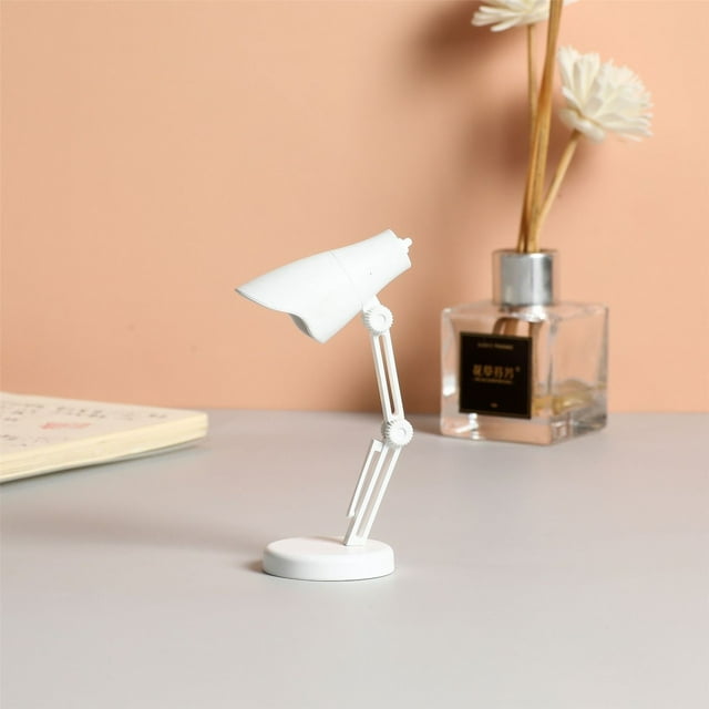 Lámpara de Escritorio Mini LED con Luz Nocturna, Diseño Magnético Plegable en Color Cálido, Carcasa de Plástico Portátil de 10x3.8cm, Control por Botón Pulsador para Lectura o Estudio.