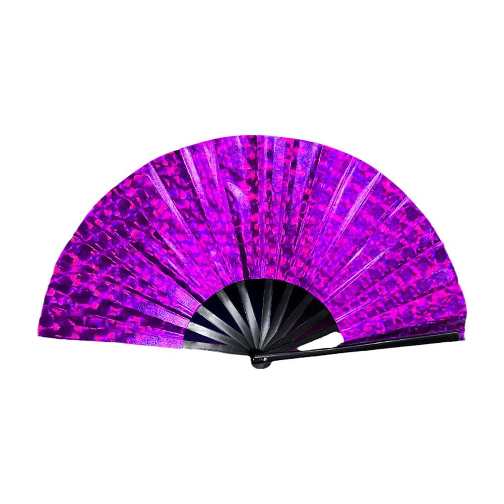 Large Rave Folding Hand Fabric Fan Women/Men Foldable Music Decor