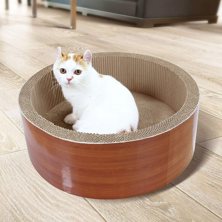 ScratchMe Cat Scratcher Post Board Round Cat Scratching Lounge Bed Durable Pad Prevents Furniture Damage Walmart