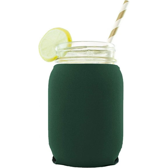 Blank Neoprene Mason Jar Coolie (Fits 16oz Jars) (Dark Green, 1)