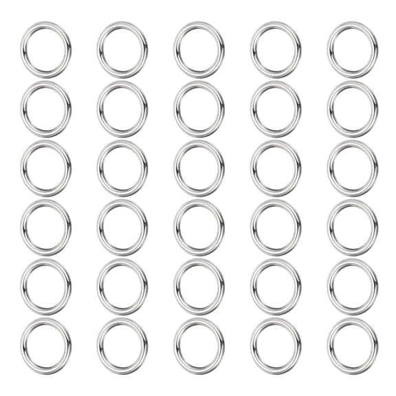 Uxcell Metal O Rings, (1/2" ID 0.08" Thick, Silver) (30 Pcs), Seamless Welded Multi-Purpose Round Ring Hardware, Suit for - Belts/Bags/Dog Collar/Macrame/Hanging
