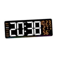thumbnail image 3 of Reloj de pared digital para decoración del hogar, regalo ideal, reloj despertador LED resistente, con pantalla de temperatura para dormitorio y Naranja, 3 of 8