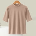 thumbnail image 4 of Casual Primavera Tops para las Mujeres Cuello Redondo Camiseta Blusa, Cómodo Ligero Poliéster Superior de Verano, 4 of 9
