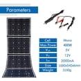 thumbnail image 4 of ERNA 400W Solar Panel Foldable Solar Cell Solar Folding Bag Power Bank for Phone Outdoor Camping Hiking Boat RV Car Energy Storage, 4 of 16