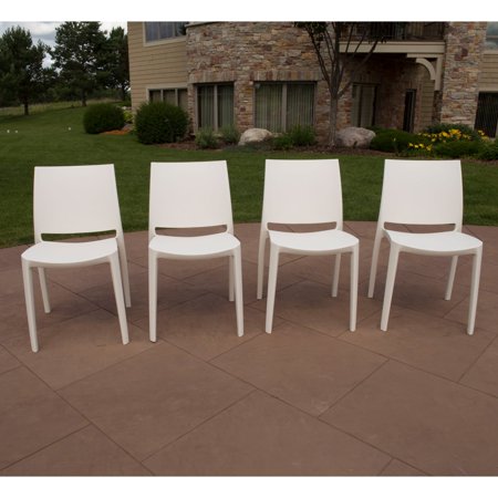 Strata Furniture Sensilla All Season Resin Patio Dining Chair Set Of 4