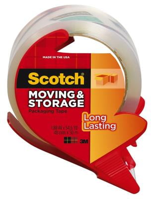 3 Pack - Scotch Moving & Storage Packaging Tape with Dispenser, Long Lasting 1.88 in x 38.20 yd 1 ea