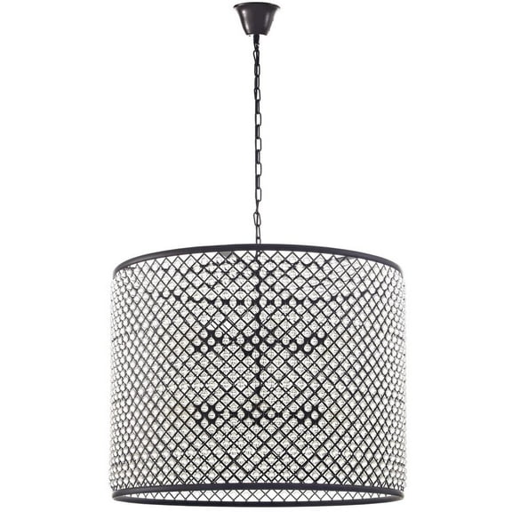 Modway Prosperity 34.5" 8 Light Drum Pendant in Brown