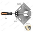 thumbnail image 4 of Right Angle Clamp, [2 pcs] Single Handle 90° Aluminum Alloy Corner Clamp, Clamps for Woodworking Adjustable Swing Jaw, Woodworking Tools Photo Frame Vise Holder, Gifts for Men Dad, 4 of 5