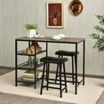 thumbnail image 2 of Costway 3 Pièces Comptoir Hauteur Bar Table Ensemble w/2 Tabourets et 3 Étagères de Rangement, 2 of 10