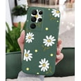 thumbnail image 4 of Compatible with Galaxy S21 Ultra Case Cute Daisy Pattern Camera Lens Protection Shockproof TPU Bumper Liquid Silicone Protective Cover Phone Cases for Samsung Galaxy S21 Ultra 5G 6.8"-Green, 4 of 14