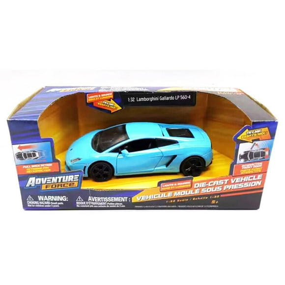 Die-Cast Vehicle 1:32 Scale Diecast Vehicle with Sounds & Lights, Pull Back Action, Interactive Front Doors Feature (Styles May Vary), COLLECT THEM ALL!