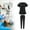 Black S, variant on Scrub Set SPA Scrubs 62cm-86cm Elastic Waist Fashion Top Pants Breathable Soft Working Uniform Workwear Scrubs for Yoga Jogger Doctors Nurse Black S