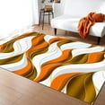 thumbnail image 2 of Orange Brown Area Rugs, White Geometric Modern Indoor Non-Slip Floor Carpet, Soft Machine Washable Rug For Decor Living Room Bedroom Home 5 x 7ft, 2 of 6