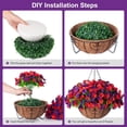 thumbnail image 3 of Artificial Hanging Flowers inch Basket, Faux Silk Petunias Flower Arrangement,Coconut Lining Planter with Morning Glories Plants Patio Garden Porch Deck Spring Decor(Lotus and Fuchsia), 3 of 5
