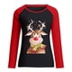 thumbnail image 3 of Puntoco Mujeres Casual Navidad Impresión Raglan Manga Larga Camisas Blusa tops Puntoco Puntoco-2122, 3 of 4