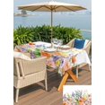 thumbnail image 5 of Outdoor Tablecloths with Umbrella Hole & Zipper, Pink Orange Flowers Rectangle Tablecloth 52x70 Inch, Spring Floral Farmhouse Botanical Waterproof Table Cloth, Patio/Pool/Picnic Table Covers, 5 of 8
