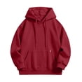 thumbnail image 4 of Norvella Womens Hidden Zipper Pocket Hoodies Long Sleeve Hooded Sweatshirt Drawstring Kangaroo Pocket Banded Relaxed Fit Casual Pullover Top, 4 of 4