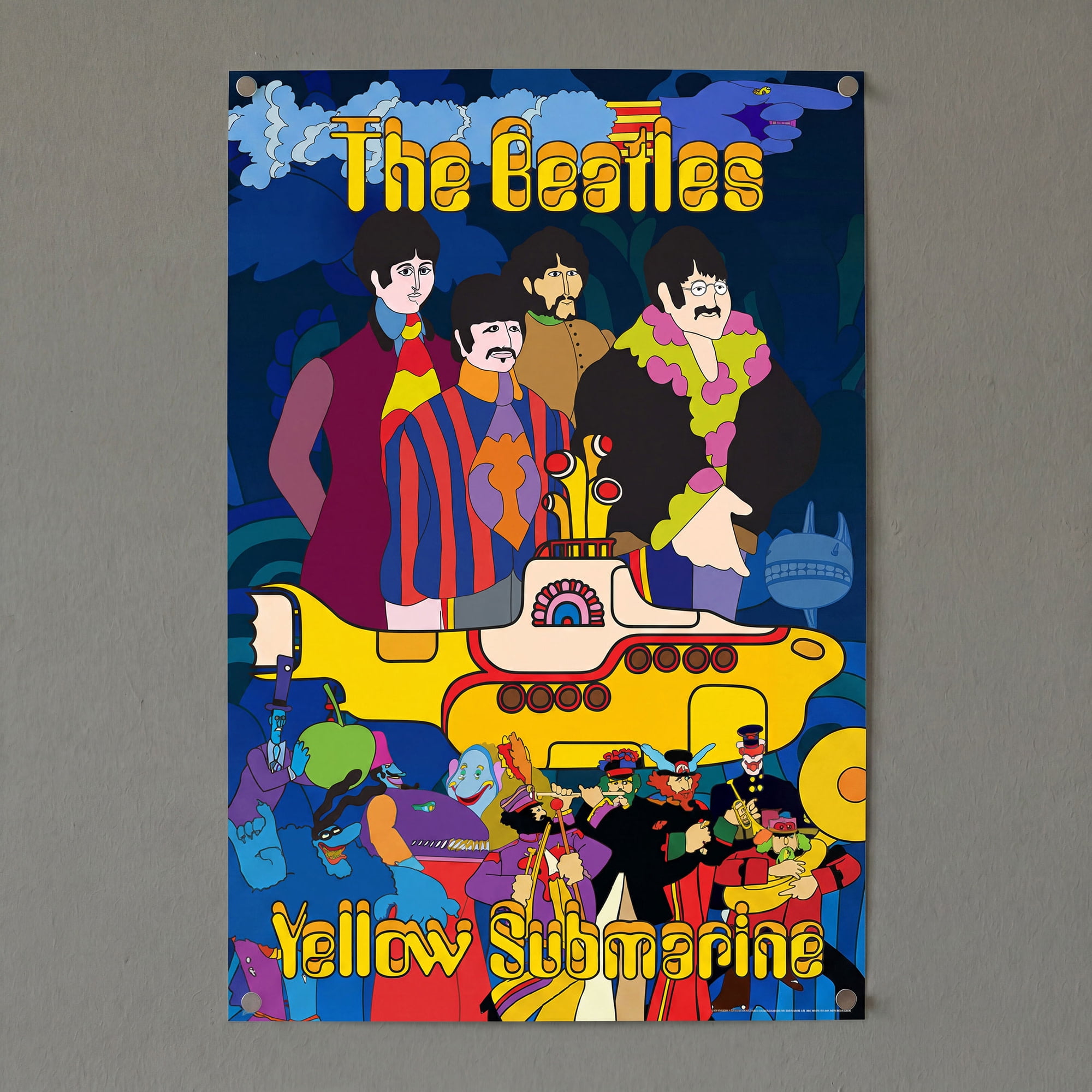 Pyramid America: The Beatles: Yellow Submarine - 24x36 Poster, Album Cover Print - Classic Rock Band Artwork, Licensed Music Wall Decor, Collectible