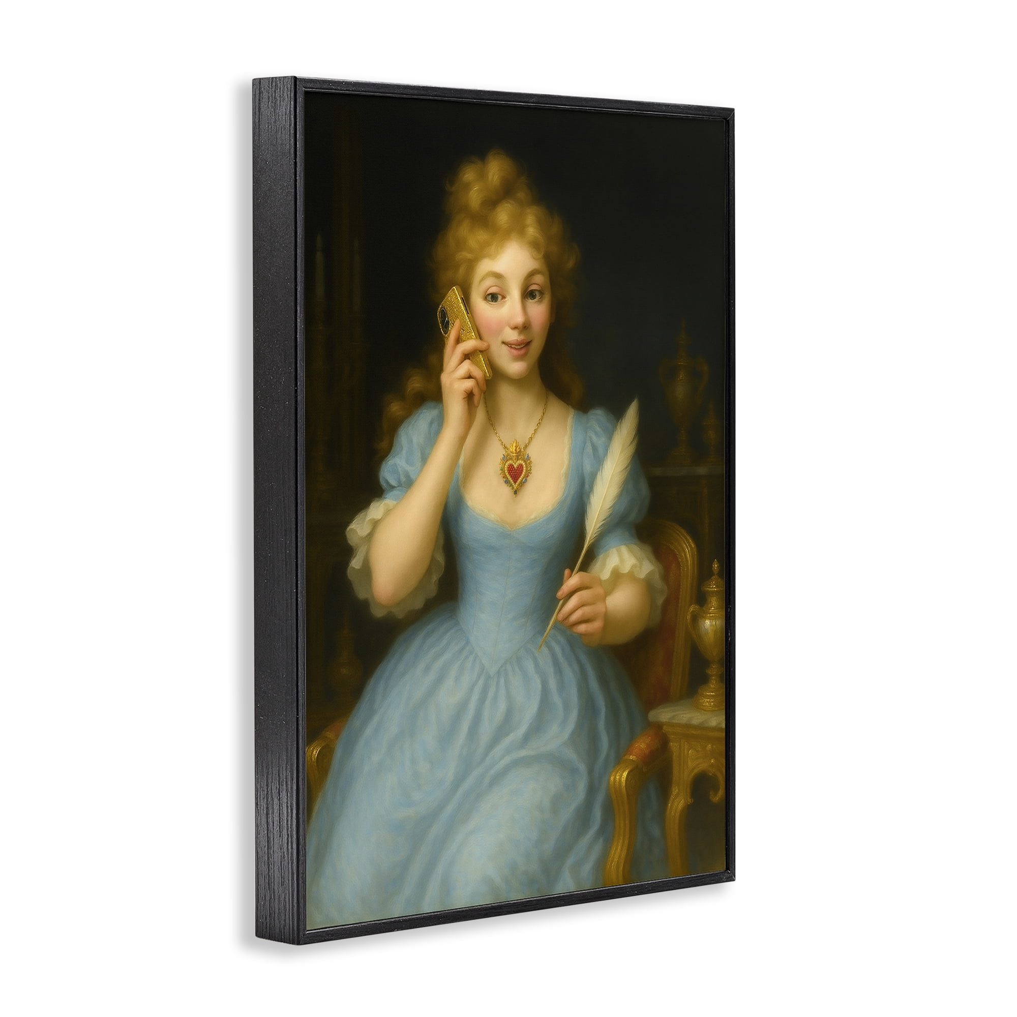 Stupell Industries May I Take A Message Black Framed Giclee Art, design by Grotto Studios