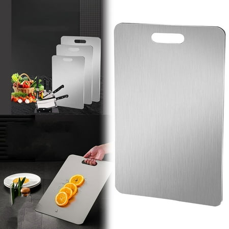 

Begine|Cooking Utensils Clearance Stainless Steel and Cutting Board for Home Kitchen Use with Extra Thickness for Rolling Dough and Chopping Vegetables. Silver 1X Stainless Steel Cutting Board