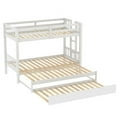 thumbnail image 3 of Triple Tree Kids Modern Wood Twin Over King Bunk Bed with Trundle, White, 3 of 6