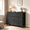 Black, variant on EDOEMSE 8-Drawer Fabric Storage Tower with Metal Frame, Wide Wood Top, TV Stand, for Bedroom Living Room, Rust Brown
