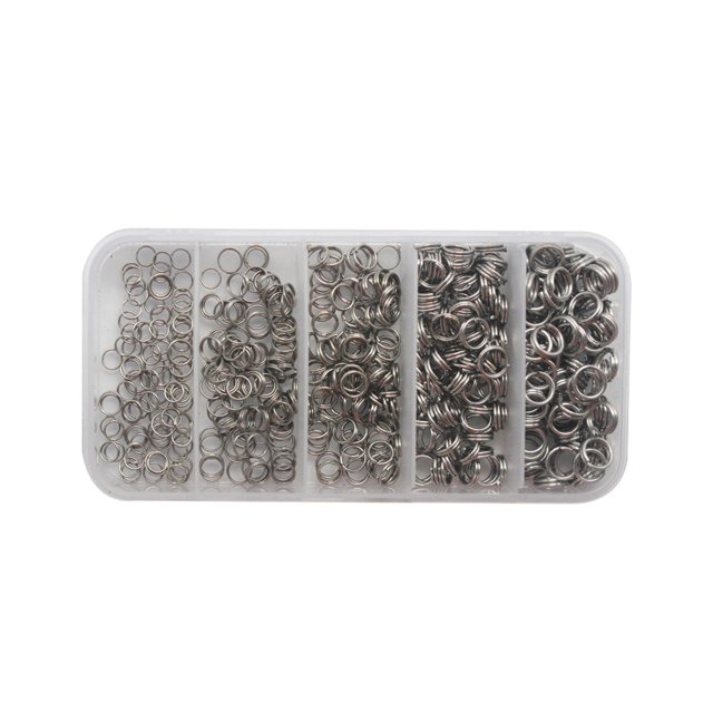 keepw Fishing Split Rings Double Loop Flat Connector Saltwater Freshwater Stainless Steel Supply Hard Tool Accessory Set 500pcs
