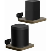 Universal Rear Speaker Wall Mount for Samsung, Roku, Sony, JBL, Vizio, LG Small Speaker Mount - Wooden Adjustable Speaker Shelf Wall Mount for Most of Satellite Speakers Floating Wall Shelves