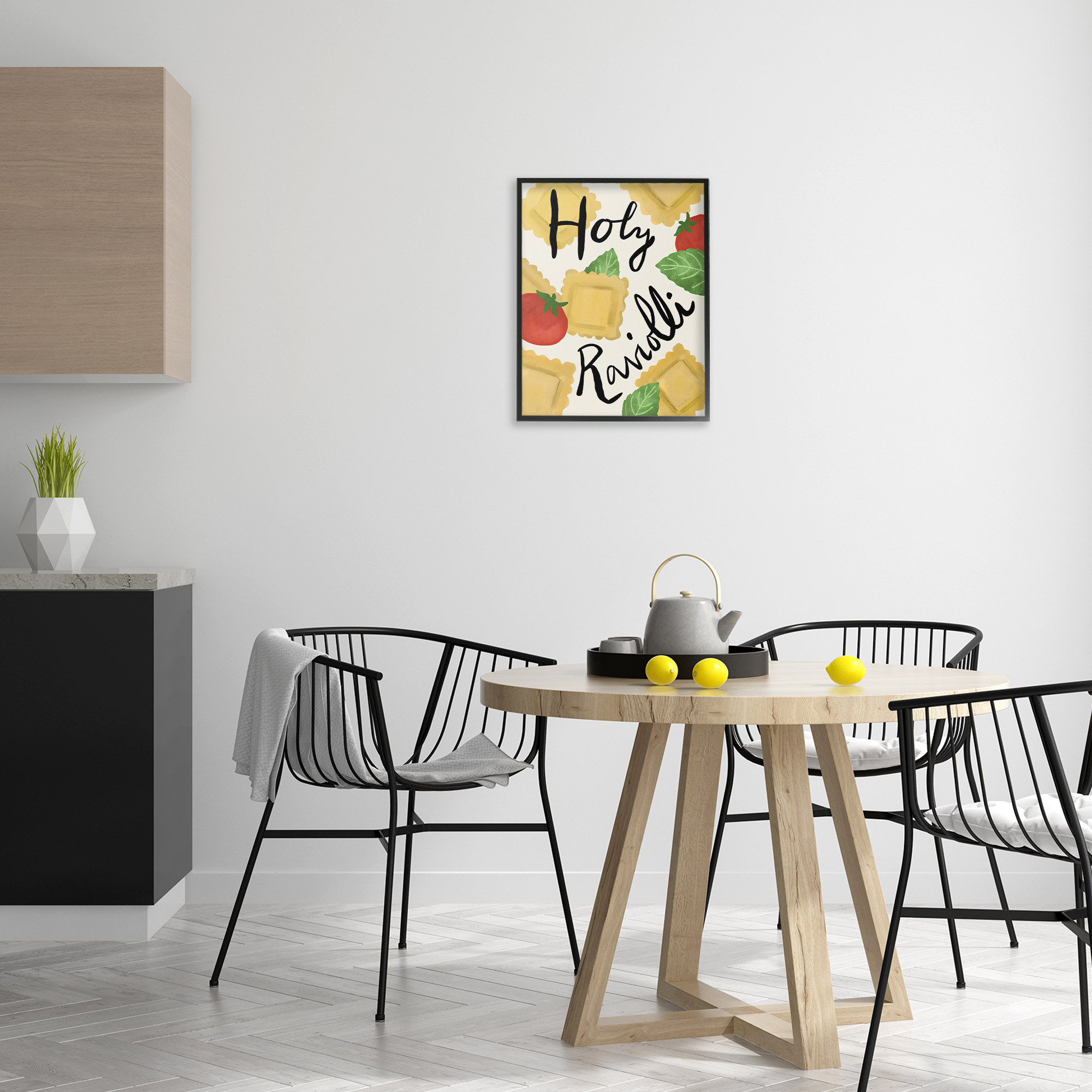 Stupell Industries Funny Holy Ravioli Food & Beverage Painting Black Framed Art Print Wall Art, 16 x 20