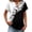 Dark Gray, variant on BOMYJESK Shirts for Women Short Sleeve Business Casual Basic Top Floral Print V Neck Fashion Blouses 2026 Summer Cute Loose Fit Outfits Army Green L