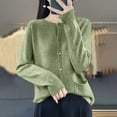 thumbnail image 4 of Ltctricy Cardigan Sweaters for Women Soft Long Sleeve Crewneck Button down Knit Cardigans Casual Outwear Coats with Pockets(Green,Small), 4 of 5