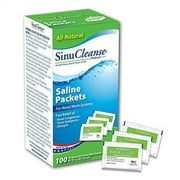 SinuCleanse Pre-Mixed Saline Packets - 100 Count- All-Natural, Pharmaceutical Grade, Buffered Salt Mix for Nasal Wash Systems