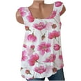 thumbnail image 4 of USSUMA Womens Tops Dressy Casual Summer Sleeveless Floral Print Cami Shirts for Women Trendy Loose Fit Vest Tanks Round Neck T-Shirts Blouses for Women Plus Tunic, 4 of 5