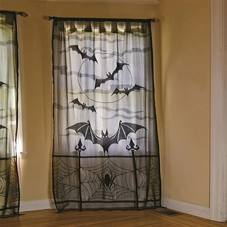 Boyijia Lace Curtain Black Web, Black Lace Curtains