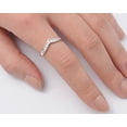 thumbnail image 4 of CHOOSE YOUR COLOR Pointed V Chevron Clear CZ Ring .925 Sterling Silver Band White Female Size 10, 4 of 4