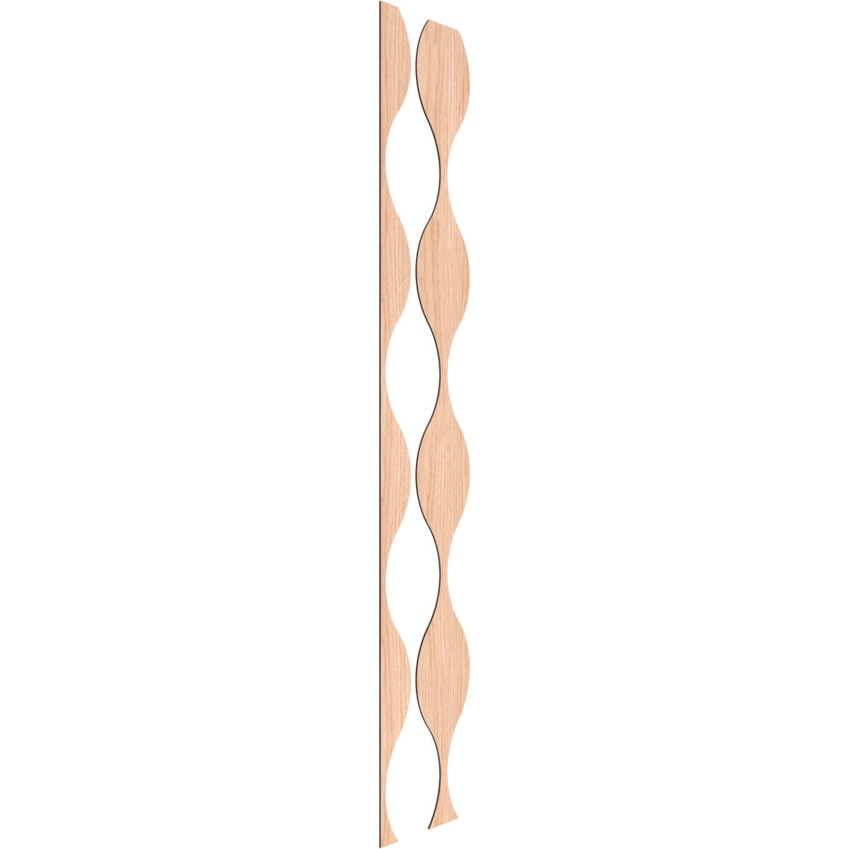 Ekena Millwork 94"H x 1/4"T Ozark Adjustable Wood Decorative Slat Wall Panel Kit, Hickory (contains 8 Slats + 1 Straight Edge Starter Slat)