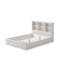 thumbnail image 5 of Home Design Salina Queen Bookcase Platform Bed with 2 Drawer, Light Gray, 5 of 6